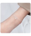 Infinity Symbol with Heart CZ Silver Anklet ANK-320-GP